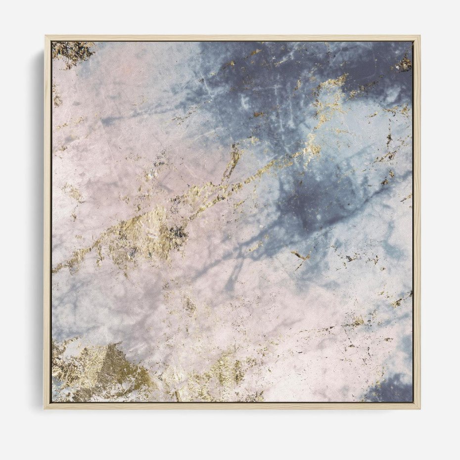 Obraz w ramie 50x50 - Luksusowa Dekoracja - marmur, złoto - rama drewno