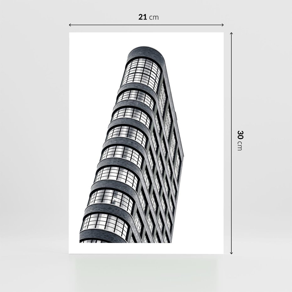 Plakat bez ramy 21x30 - Wieżowiec na Monochromatycznym Obrazie - architektura, wieżowiec