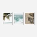 Zestaw obrazy w ramie 50x70 galeria - Plaża, palmy, lato, wakacje - rama biała