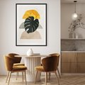 Plakat bez ramy 30x40 - Monstera i Boho Elementy - grafika, boho klimat