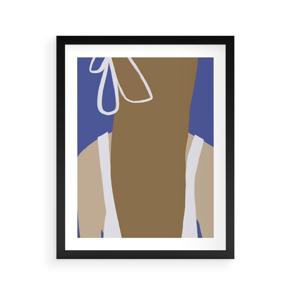 Plakat w ramie 40x50 - Kobieca Inspiracja - plakat retro, kobieta z kokardą - rama czarna