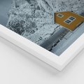 Zestaw obrazy w ramie 50x70 galeria - Skandynawia, Norwegia, góry, domek - rama biała