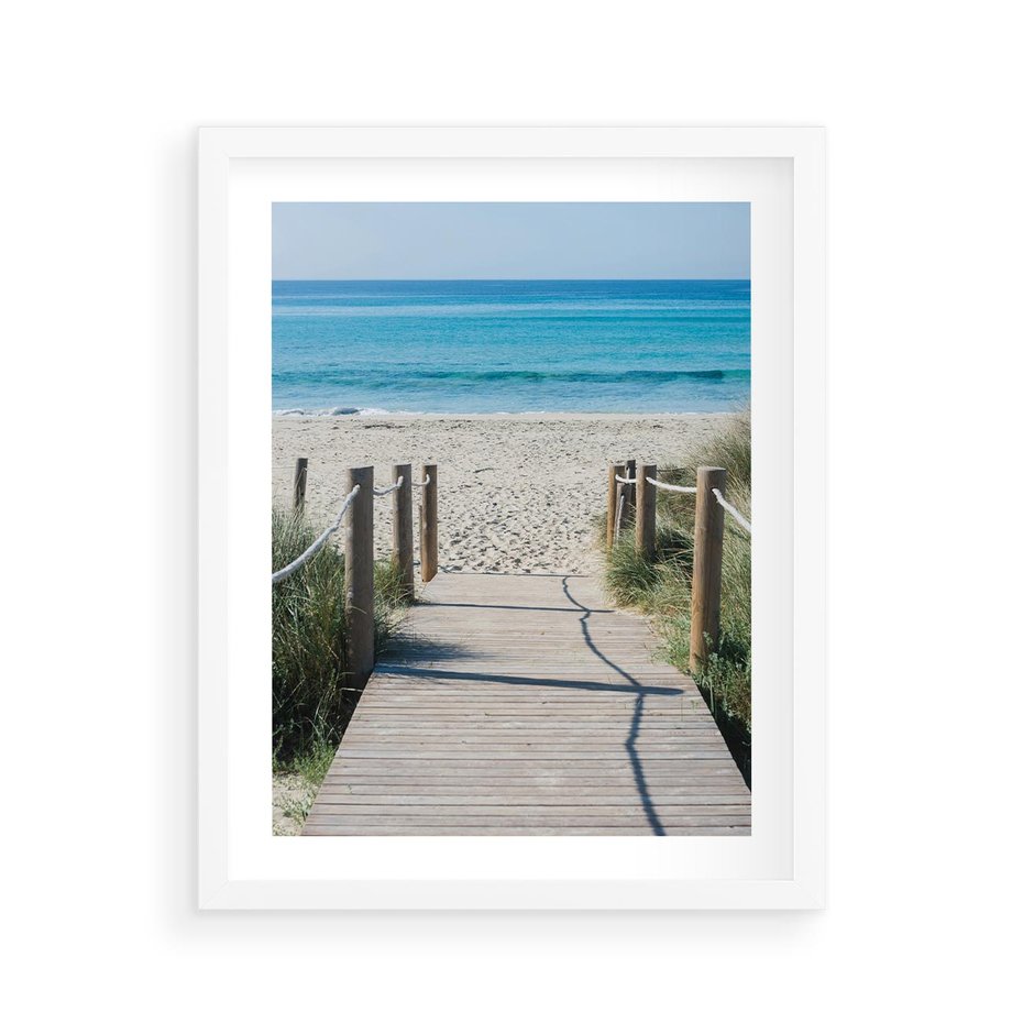 Plakat w ramie 40x50 - Żywa Natura - plaża, morze - rama biała