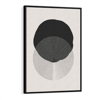 Obraz w ramie 70x100 - Boho Przenikanie Uroku - abstrakcyjna kompozycja, okręgi - rama czarna