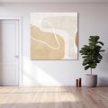 Obraz na płótnie 70x70 - Beżowa Harmonia - abstrakcyjne, nieregularne plamy