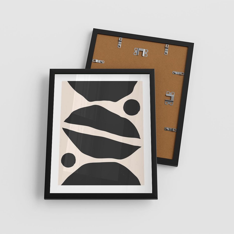 Plakat w ramie 40x50 - Surowa Abstrakcja - abstrakcyjny nowoczesny obraz, surowość - rama czarna