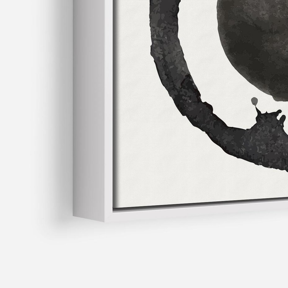 Obraz w ramie 80x80 - Harmonijne Emocje - abstrakcyjne plamy okręgi, akwarelowe - rama biała