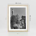 Plakat w ramie 30x40 - Pustynny Klimat - czarno białe zdjecie, pustynia - rama drewno
