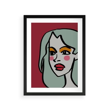 Plakat w ramie 50x70 - Ekspresja Linii - nowoczesny plakat, mocna linie - rama czarna