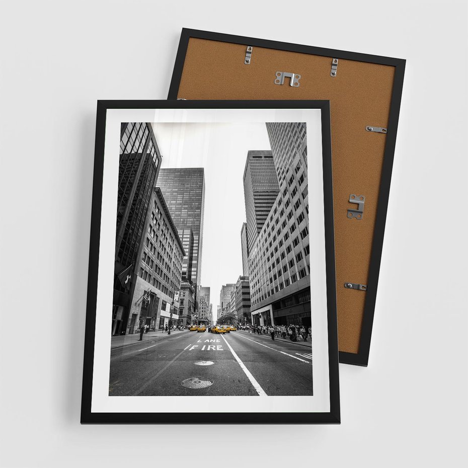 Plakat w ramie 50x70 - Ulica Nowego Jorku - ulica, Nowy Jork - rama czarna