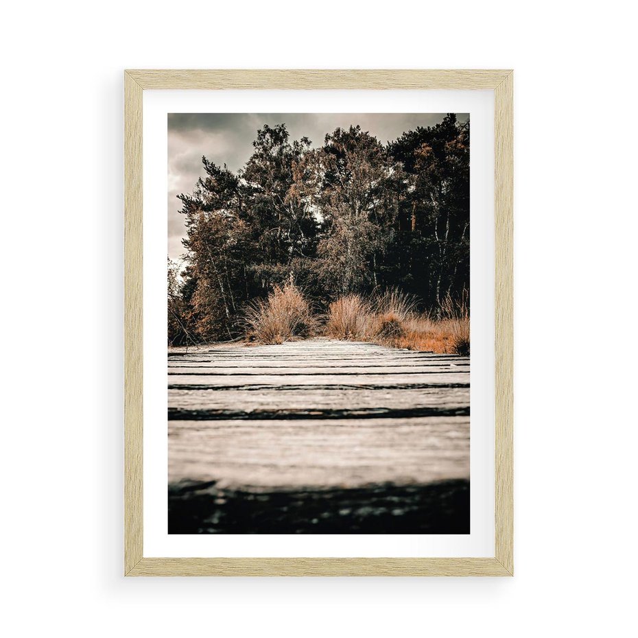 Plakat w ramie 50x70 - Fotografia w Ciepłych Barwach - odcienie brązu, fotografia - rama drewno