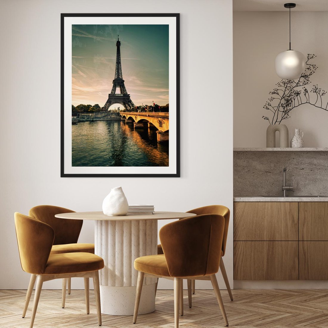 Plakat w ramie 30x40 - Paryski Szczyt - Paryż, wieża - rama czarna