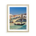 Plakat w ramie 40x50 - Romantyczna przejażdżka gondolą w Wenecji - Wenecja, gondola - rama drewno