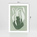 Plakat bez ramy 21x30 - Zieleń Pulsującego Spokoju - zielona abstrakcja, zgaszona zieleń