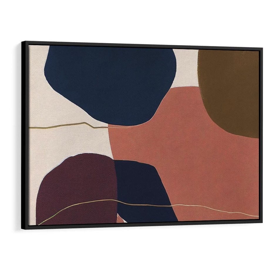 Obraz w ramie 100x70 - Abstrakt Marsala - nieregularne plamy, kształty - rama czarna