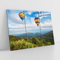 Obraz na płótnie 120x80 - Balony w górach: spektakularne widoki - balony, góry