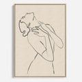 Obraz w ramie 70x100 - Bezkresny Taniec - kobieta, szkic - rama drewno