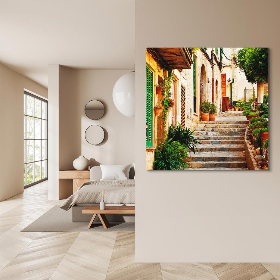 Obraz na płótnie 30x30 - Uroczysta perspektywa uliczki - uliczka, perspektywa