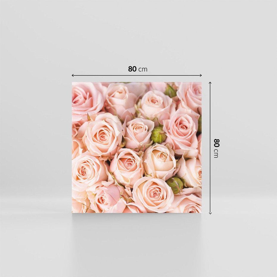 Obraz na płótnie 80x80 - Delikatność róż - piękno natury - róże, kwiaty