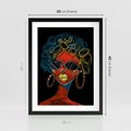 Plakat w ramie 30x40 - Kolorowe Wibracje Rzeczywistości - abstrakcyjny portret kobiety, twarz - rama czarna