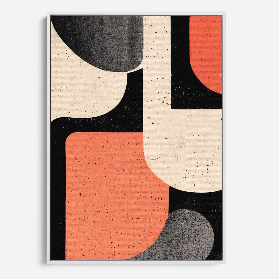 Obraz w ramie 50x70 - Loftowa Harmonia - abstrakcja, styl loftowy - rama biała