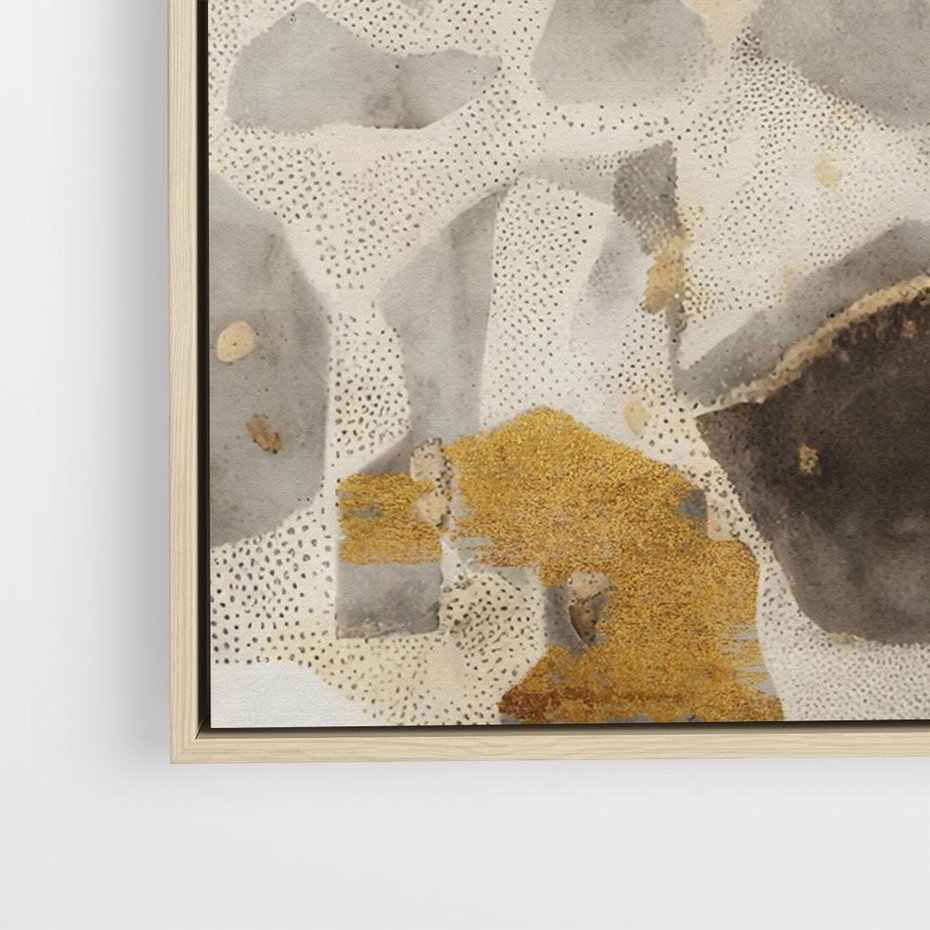 Obraz w ramie 120x80 - Nowoczesne Złoto i Szarość - plamy, złoto - rama drewno