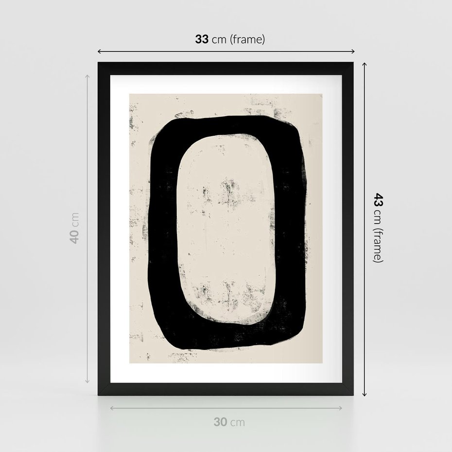 Plakat w ramie 30x40 - Wnętrza Kształtów - abstrakcja, minimalizm - rama czarna