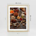 Plakat w ramie 40x50 - Szlachetne smaki kuchni - nasiona, bakalie - rama drewno