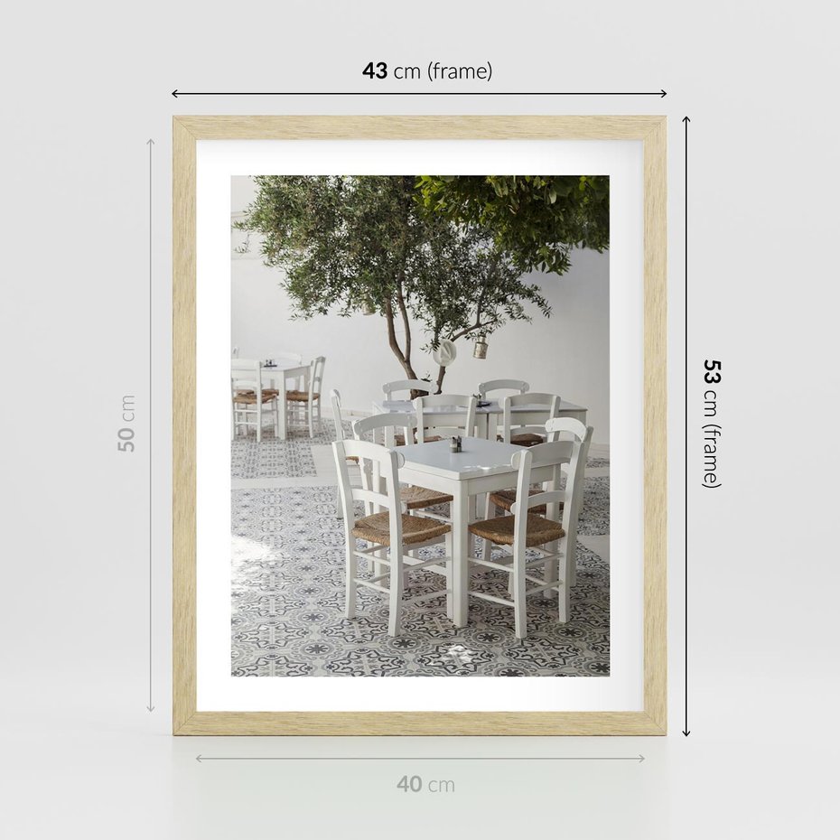 Plakat w ramie 40x50 - Włoska restauracja pełna smaków - włoska, restauracja - rama drewno