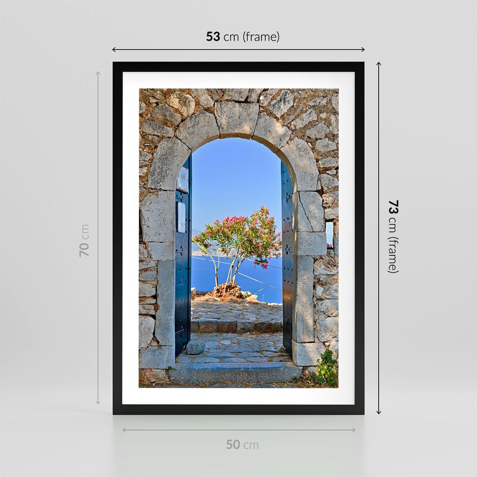 Plakat w ramie 50x70 - Perspektywa nad morzem - perspektywa, morze - rama czarna