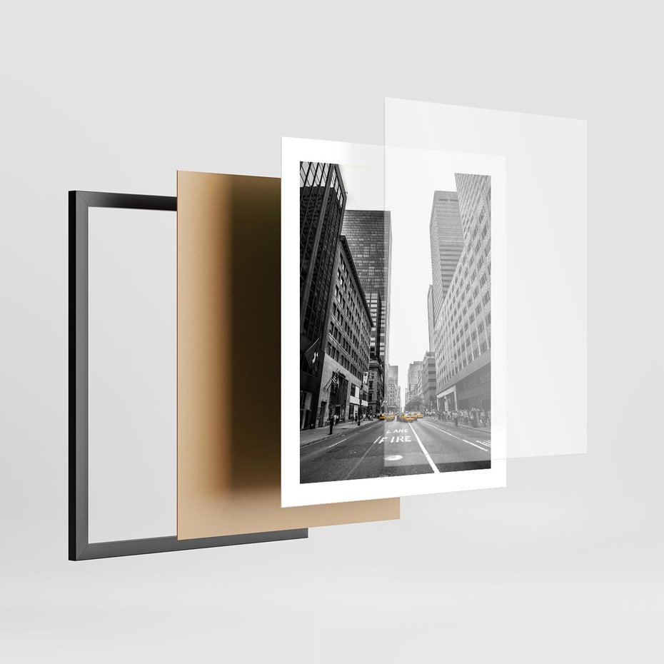 Plakat w ramie 40x50 - Ulica Nowego Jorku - ulica, Nowy Jork - rama czarna