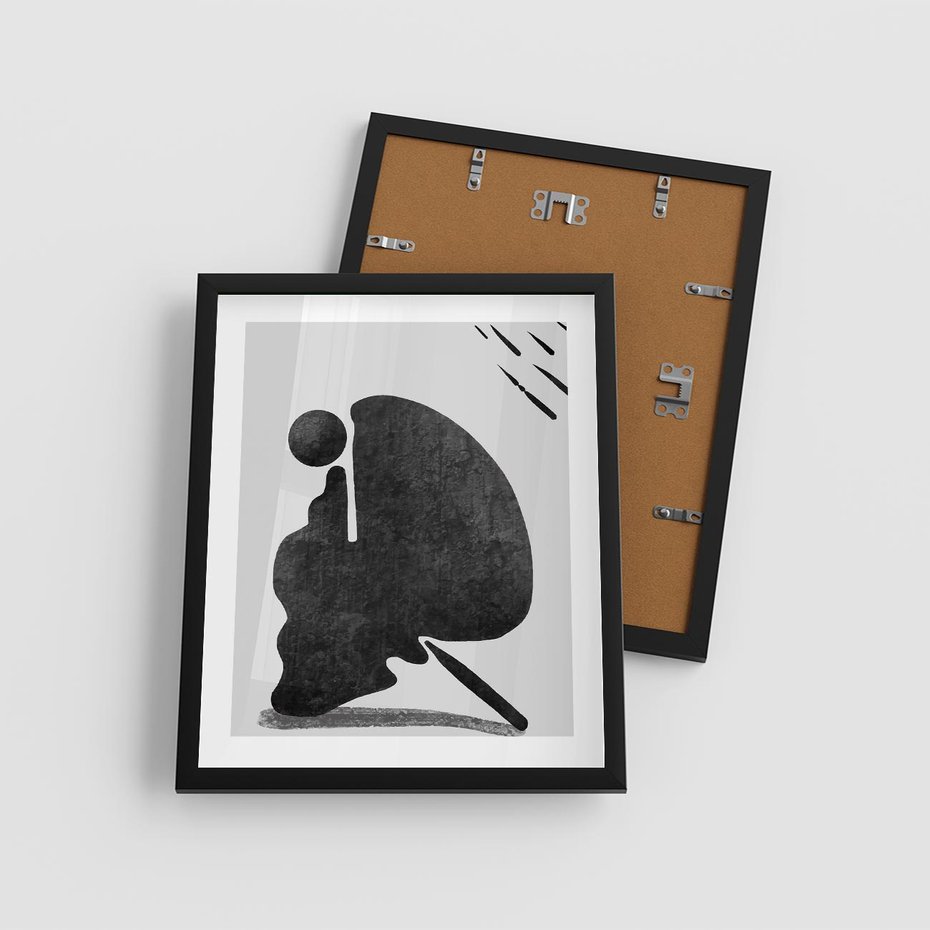 Plakat w ramie 40x50 - Abstrakcyjna Japońska Sztuka - abstrakcja, sztuka japońska - rama czarna