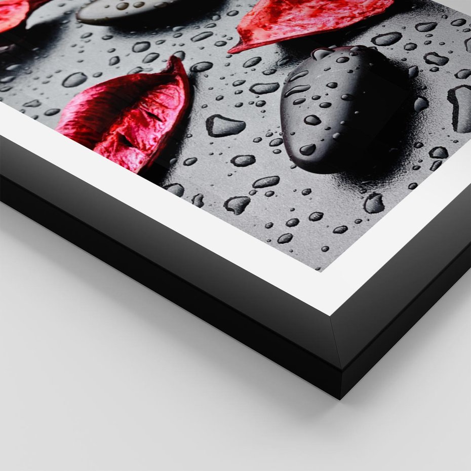 Plakat w ramie 50x70 - Spa wśród Natury - spa, kamienie - rama czarna