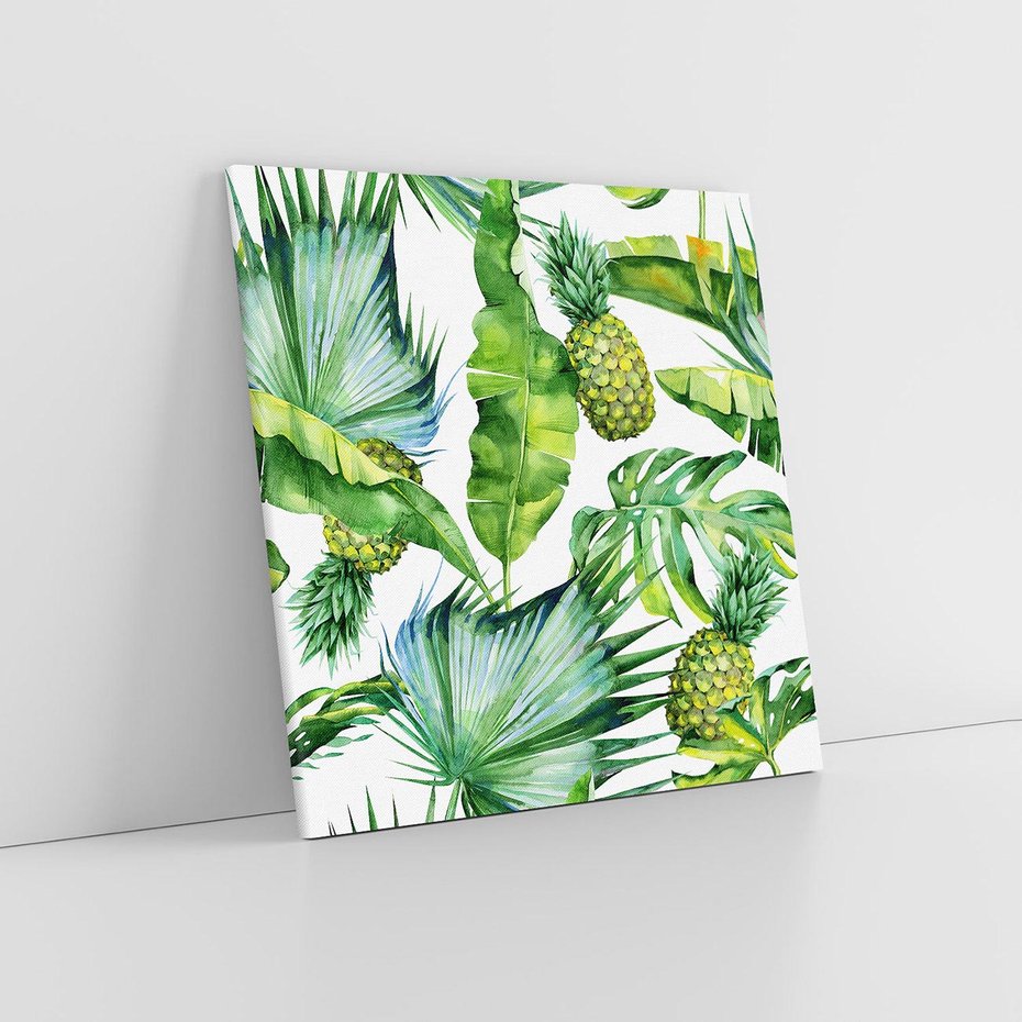 Obraz na płótnie 80x80 - Oaza Natury - liście, tropikalne