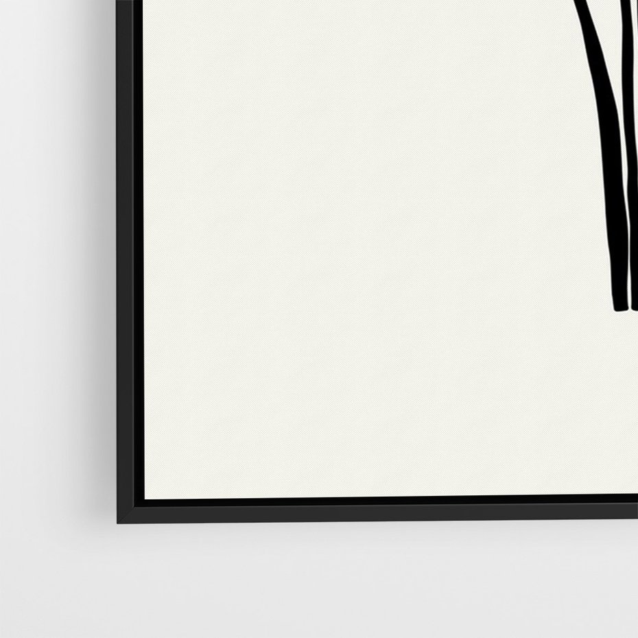 Obraz w ramie 50x70 - Elegancja Palm - nowoczesna sztuka, minimalistyczny styl - rama czarna