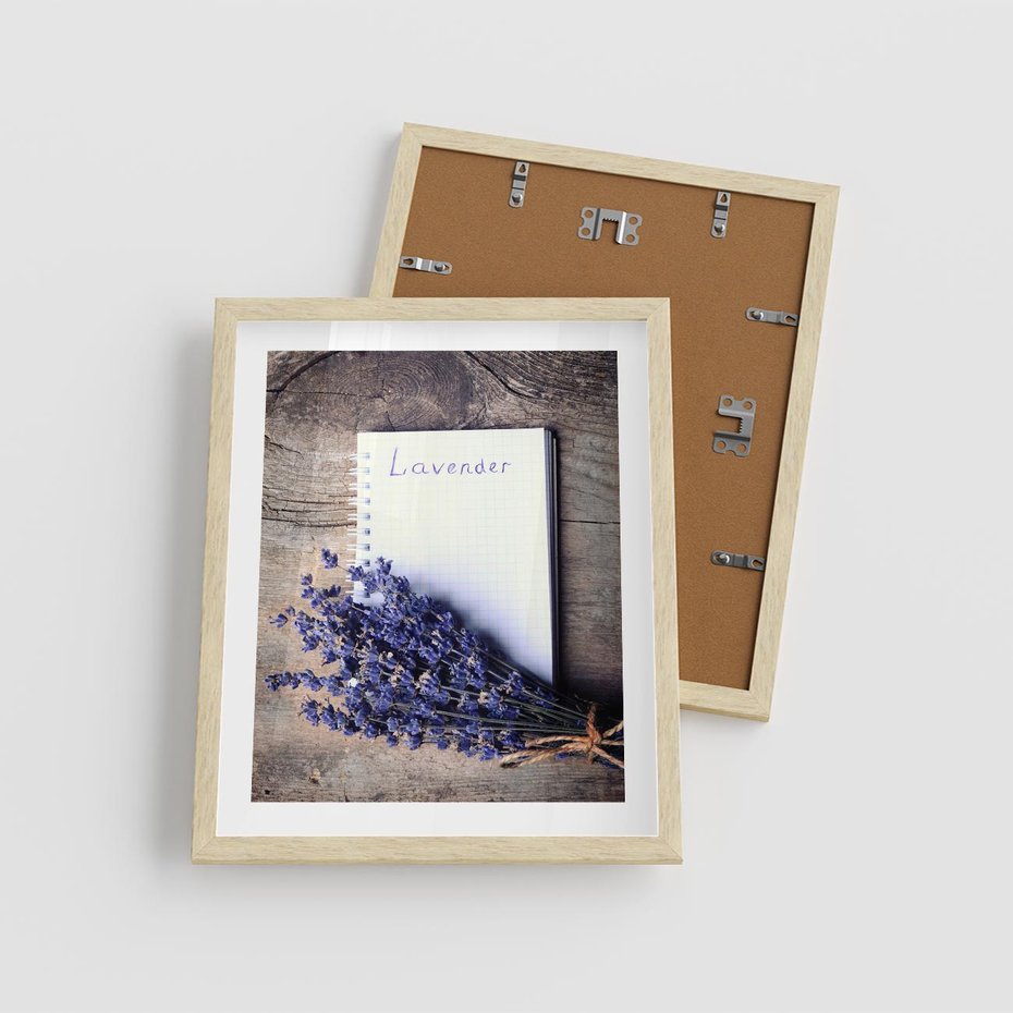 Plakat w ramie 40x50 - Lawendowa Magia - lawenda, fiolet - rama drewno