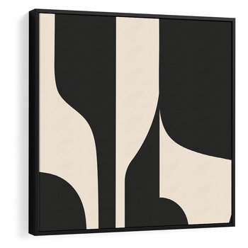 Obraz w ramie 50x50 - Abstrakcyjne Linie - boho plakat, rycina - rama czarna