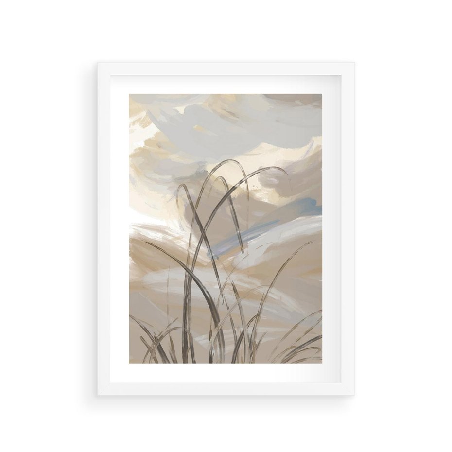 Plakat w ramie 30x40 - Nowoczesne Odbicia - akwarela, obraz - rama biała
