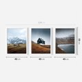 Zestaw obrazy w ramie 40x50 galeria - Skandynawski, domki, góry, widok - rama biała