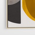 Obraz w ramie 80x80 - Tajemnice sztuki odkryte - geometryczne półkola, kształty - rama drewno
