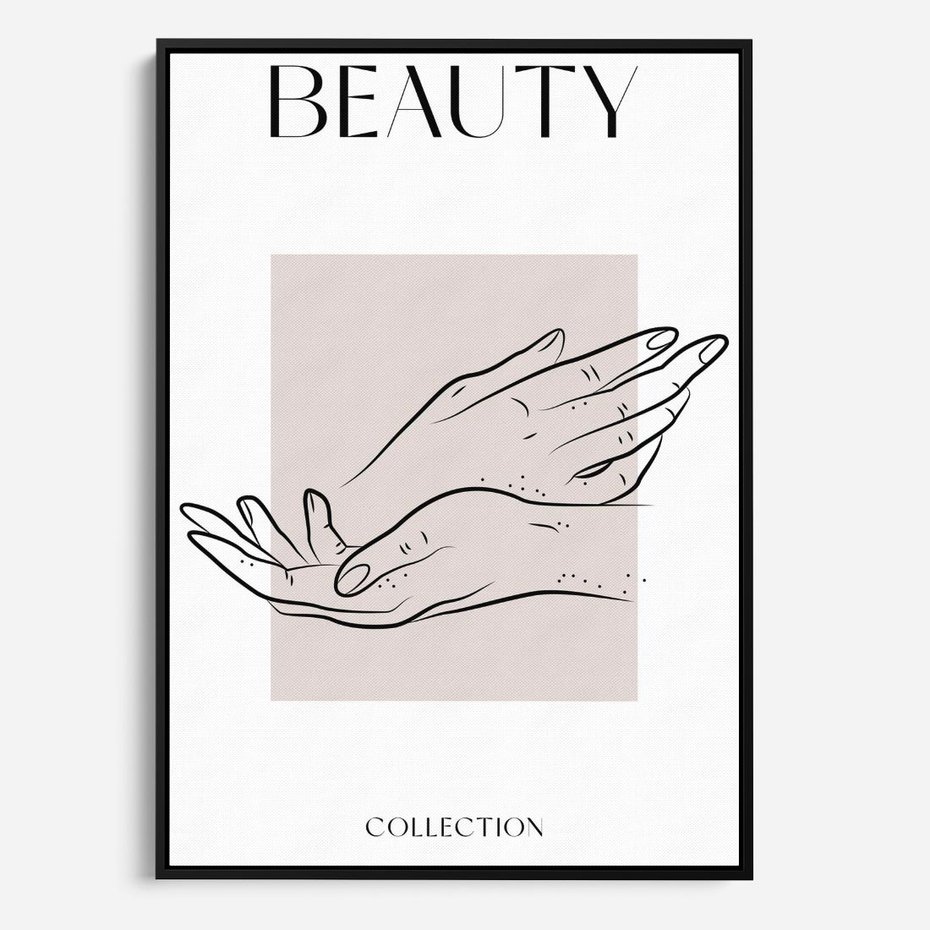 Obraz w ramie 70x100 - Wibracje Nieprzewidywalnych Form - bogo plakat, dłonie - rama czarna