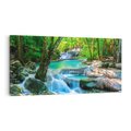 Obraz na płótnie 100x50 - Magia w lesie nad rzeką - wodospad, rzeka