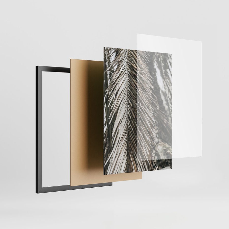 Zestaw obrazy w ramie 40x50 galeria - Pozytywny, cytat, palmy, wakacje - rama czarna