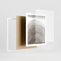 Plakat w ramie 40x50 - Przenikające Kształty - rozmyte cienie, abstrakcja - rama biała