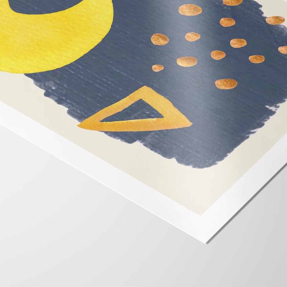 Plakat bez ramy 50x70 - Migocące Nocne Barwy - abstrakcyjna akwarelowa plama, granatowa