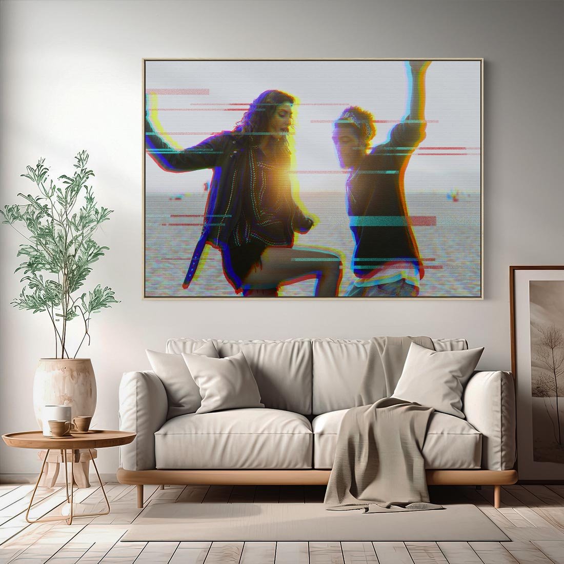 Obraz w ramie 70x50 - Taniec tęsknot - zdjęcie w stylu retro, dodane kolorowe akcenty - rama drewno