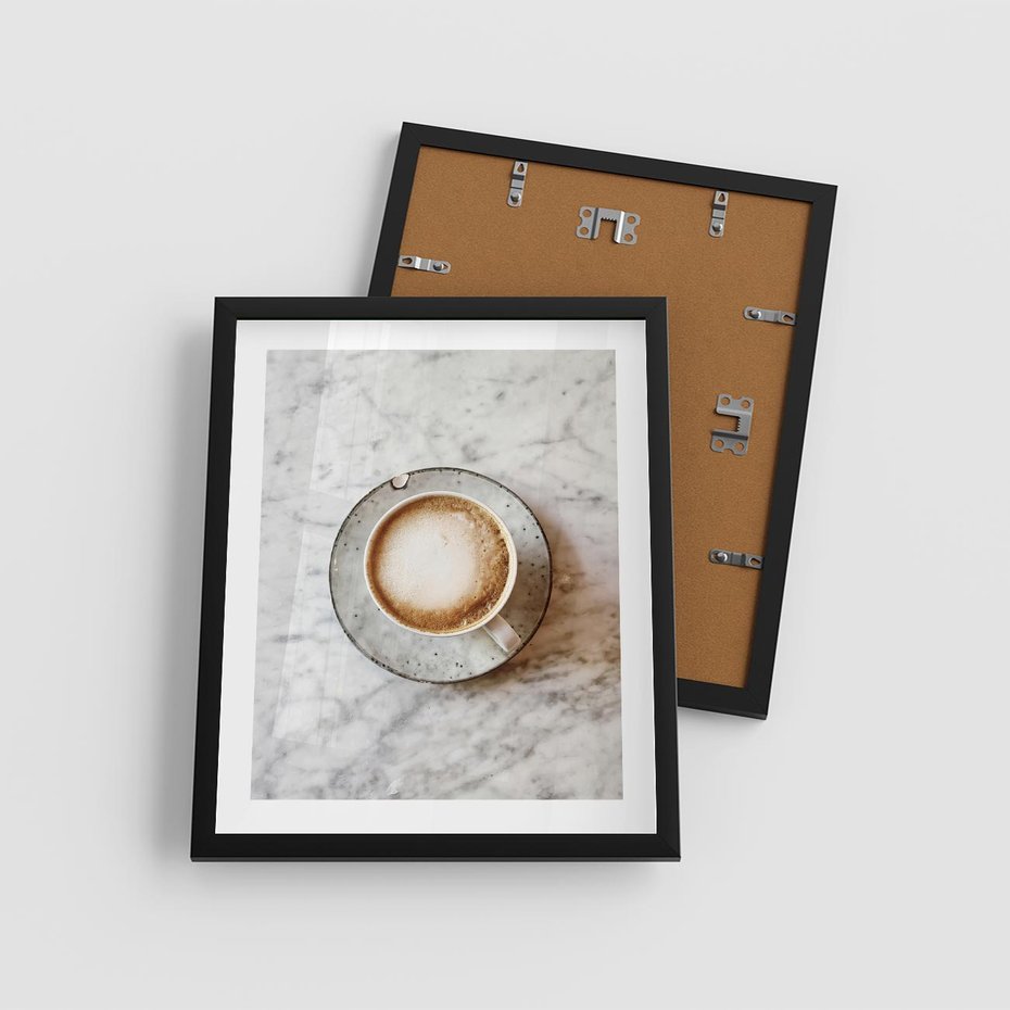 Plakat w ramie 40x50 - Kawa w Perfekcji - kawa w filiżance, cappuccino - rama czarna