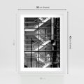 Plakat w ramie 30x40 - Schody do architektonicznej przestrzeni - schody, architektura - rama biała