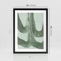 Plakat w ramie 30x40 - Nurtująca Kompozycja Zieleni - abstrakcyjne delikatne zielone linie, podobne do gałęzi kwiatów - rama czarna