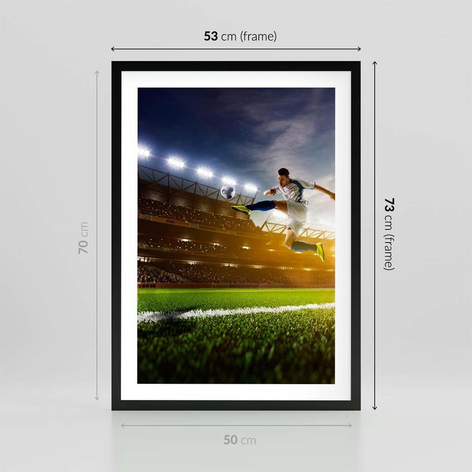 Plakat w ramie 50x70 - Gol! Magia piłki nożnej - gol, piłka - rama czarna